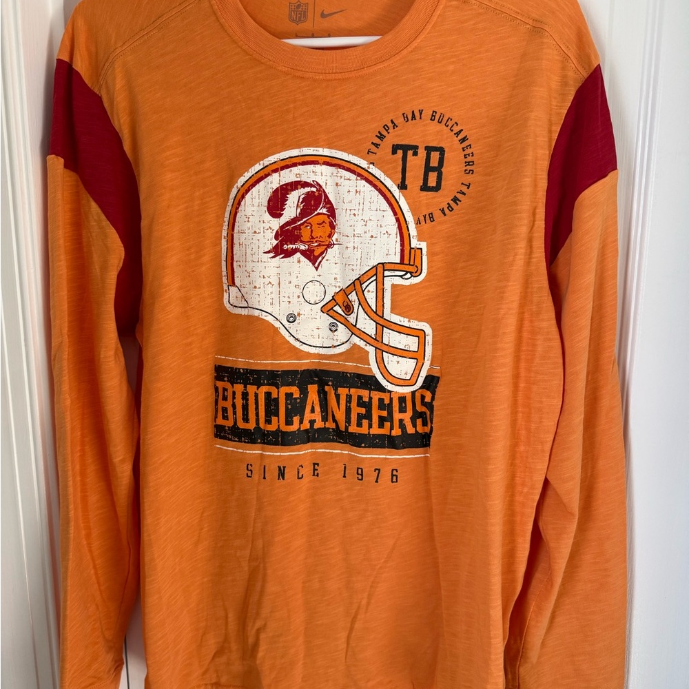 Nike Orange and Red Buccaneers Long Sleeve Shirt